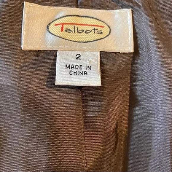 Talbots 2 brown/black/white floral 4 button blazer - Picture 8 of 8